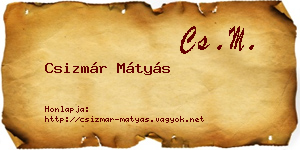 Csizmár Mátyás névjegykártya