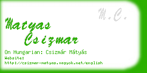 matyas csizmar business card